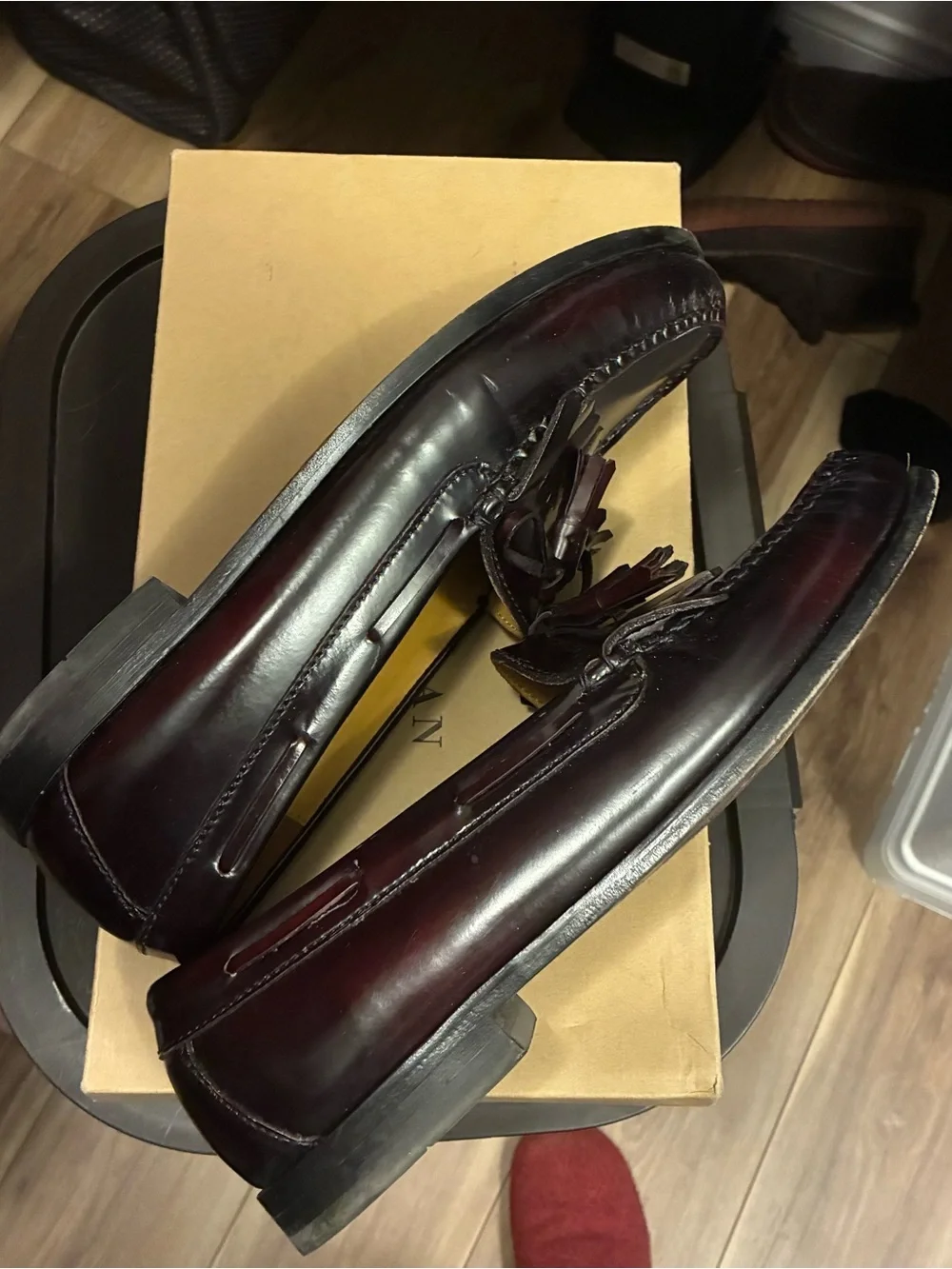 Cole Haan Burgundy Pinch Shawl Bow II Loafers